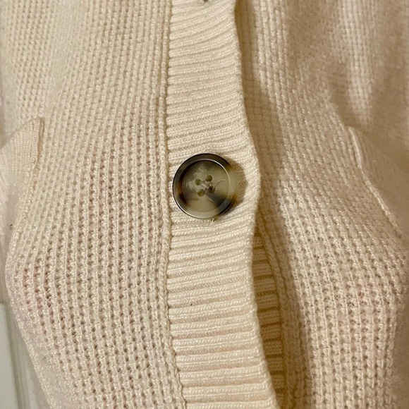 Madewell Asherton Waffle Cardigan Sweater Oversized Ivory Size XS Cozy Neutral - Picture 4 of 9